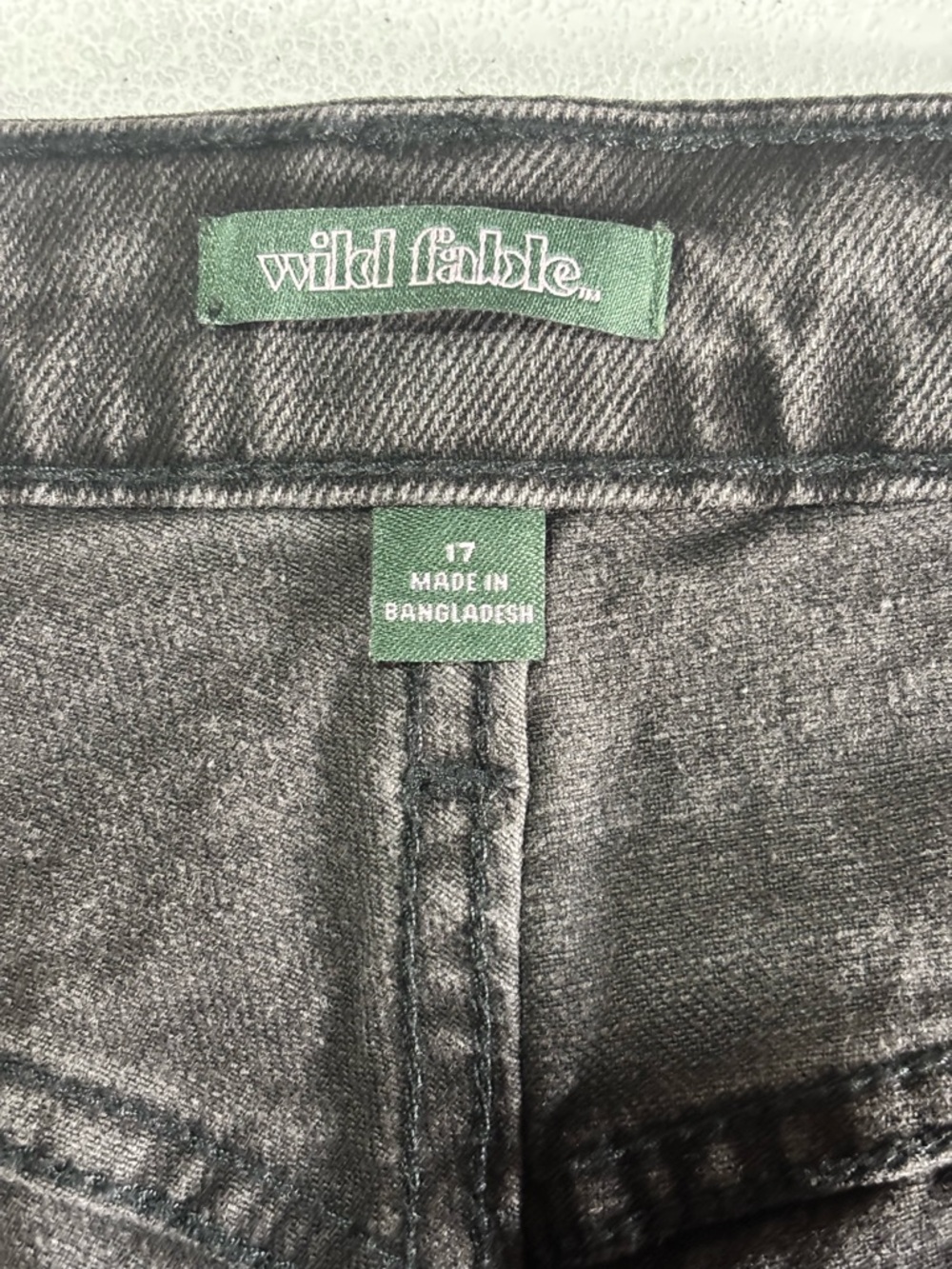 wild fable Black Distressed High-Rise Denim Shorts - Picture 3 of 4